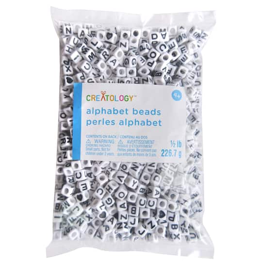 Black & White Alphabet Square Beads by Creatology™